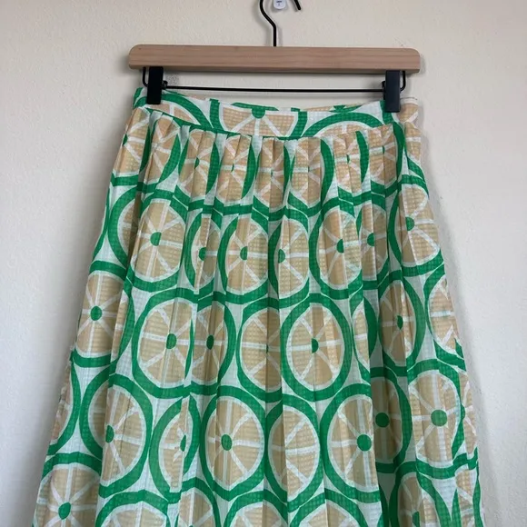 ModCloth Lime Print Midi Skirt